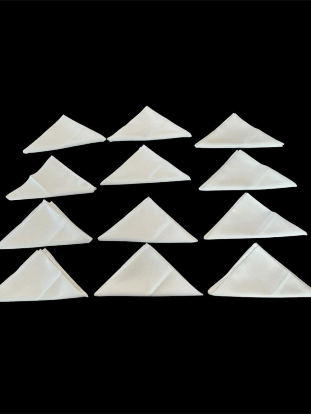 Lot of 12 White Linen Cloth Napkins Textured Slub Weave Dinner Table Linens